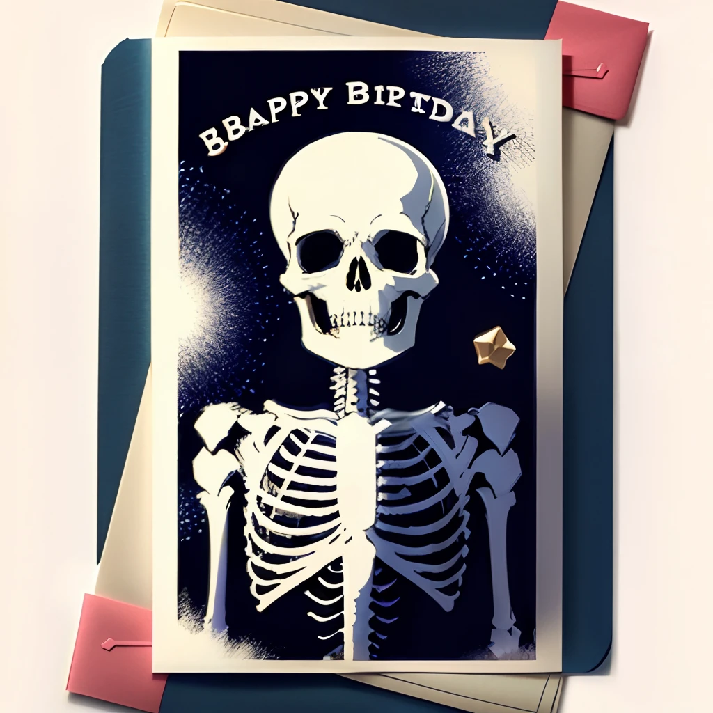 Skeleton birthday card