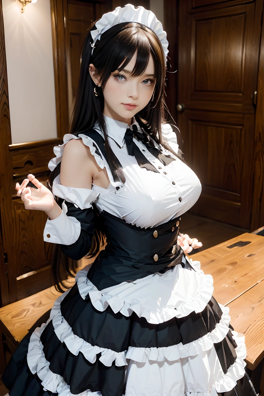 Cat girl maid with sexy maid clothes cute and hot with big  breast