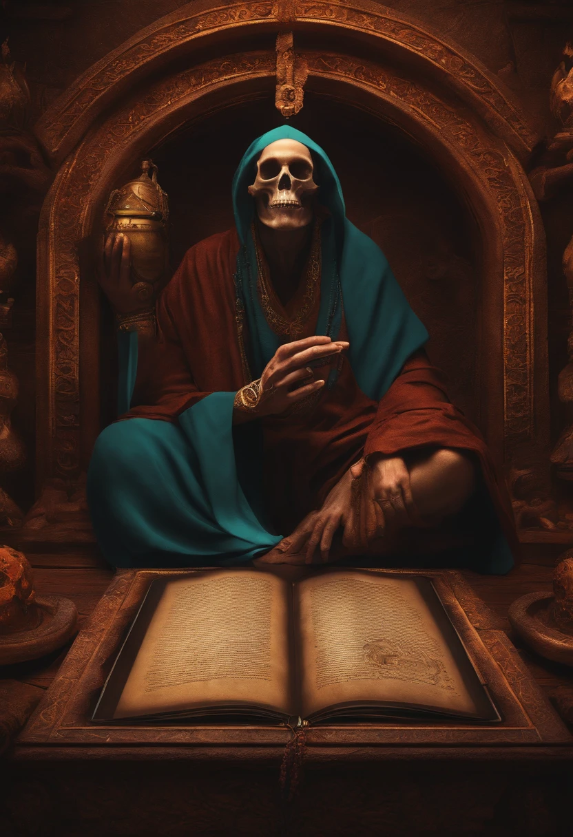 Death monk on the tablet of time
