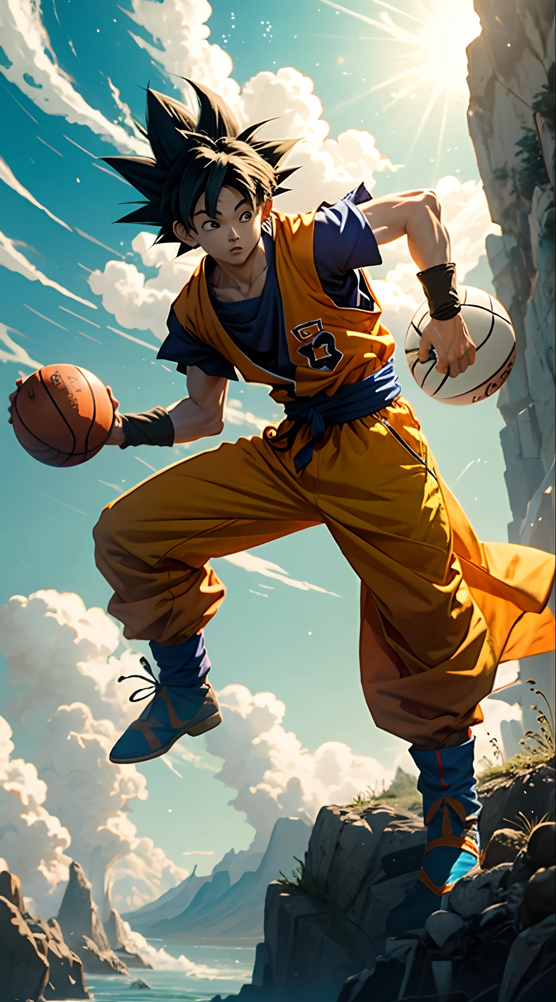Goku playing ball