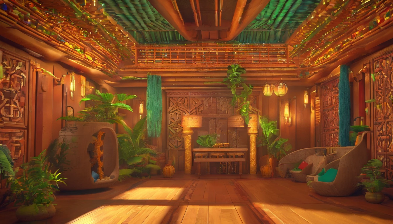 (((Indigenous)))best quality, ultra-high resolution, CG detalhado 4K, piece of master, Corte Divina, Judgment, Indigenous Deuses, mitologia, templo na floresta de diamantes verdes, Tree Palace, Roupas modernas indianas, bille, esthetic, Beautiful image, centralizado na tela