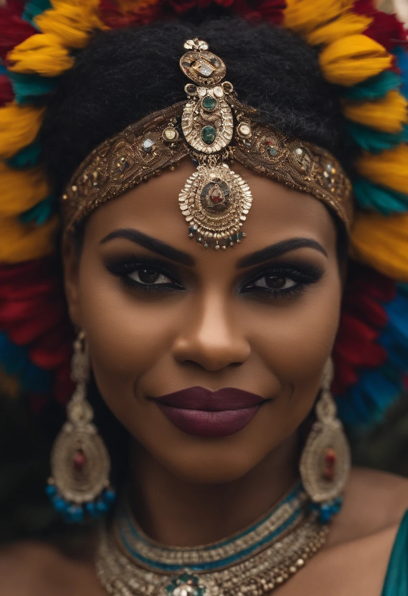 mulher de 55 anos, negra, cara de cansada, cheirando as axilas