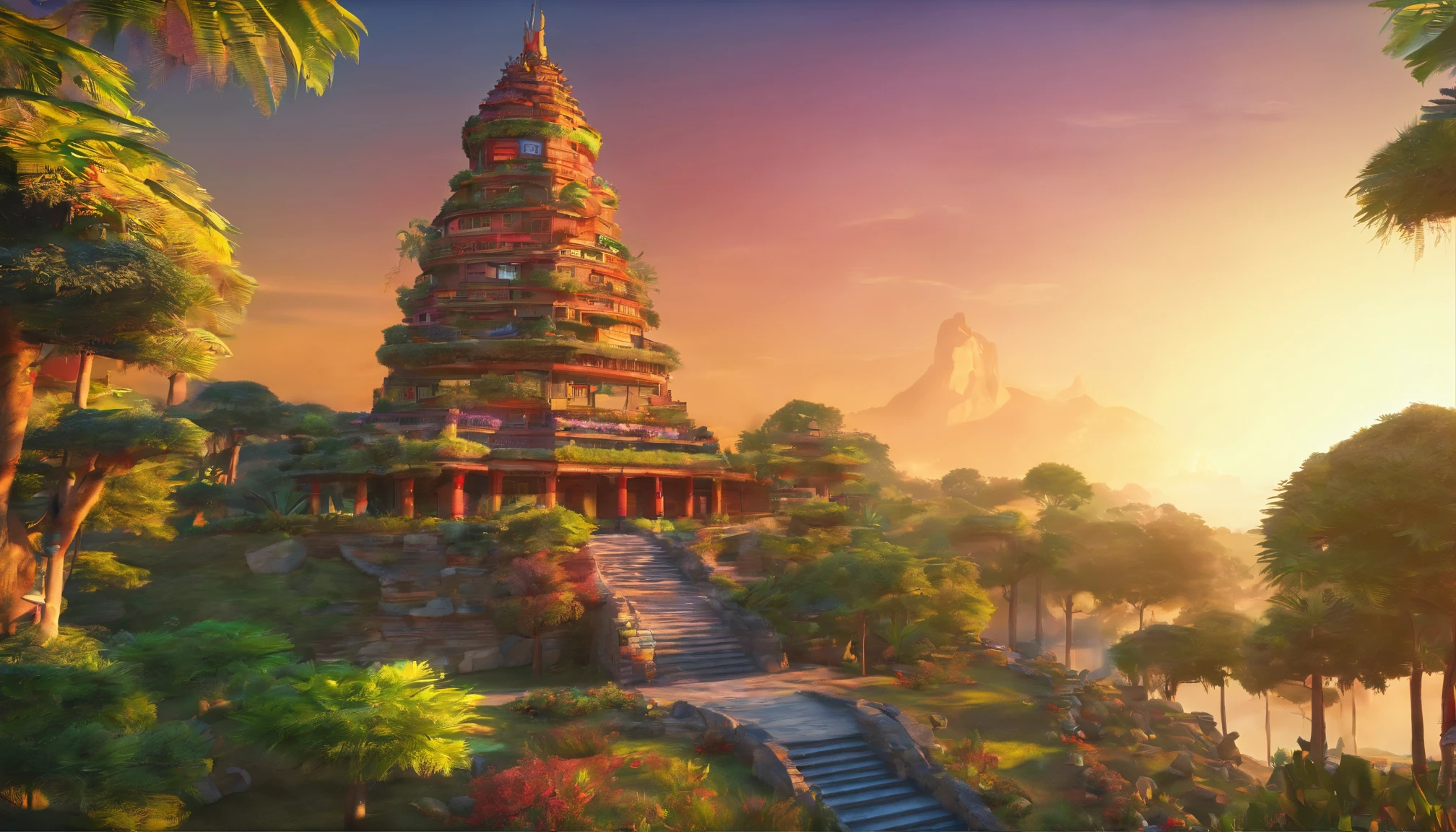 (((Indigenous)))best quality, ultra-high resolution, CG detalhado 4K, piece of master, Corte Divina, Judgment, Indigenous Deuses, mitologia, templo na floresta de diamantes verdes, Tree Palace, Roupas modernas indianas, bille, esthetic, Beautiful image, centralizado na tela