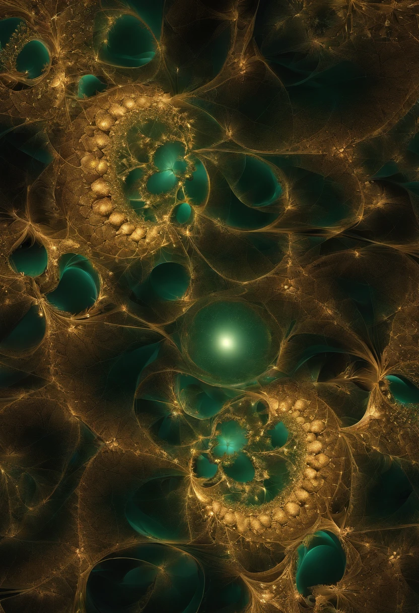 Um conceito 3D de um personagem, whose broad emotional spectrum is expressed through the beauty of fractal geometry. Their emotions move between order and chaos, much like the self-similar patterns of a fractal. Eles existem em meio a um ambiente fractal, where each element is a reflection of the recursive nature of fractals, Creating a visually mesmerizing backdrop. Lighting mimics fractal patterns, projetando sombras intrincadas e destaques sobre o personagem. The camera angle explores the character's multifaceted emotional depth within the fractal world. Fundo verde