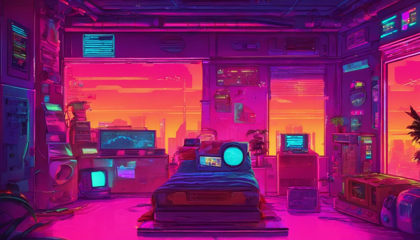 Crie uma imagem altamente detalhada no estilo lofi um menino olhando pela janela do seu quarto