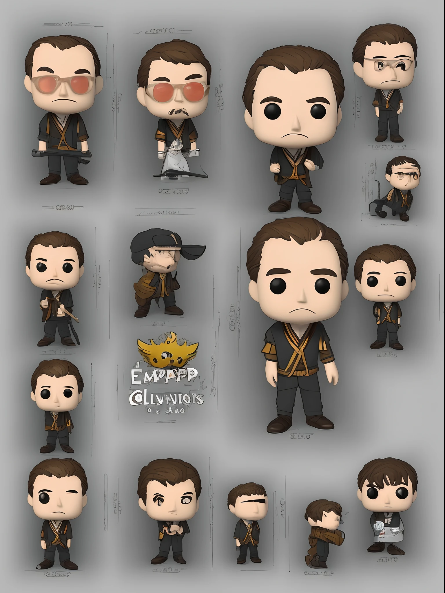 Old emperor claudius from the roman empire as a funko pop action figure (cartoon style) (old 2d simple style)(studio ghibli style)(east to draw)(2D)