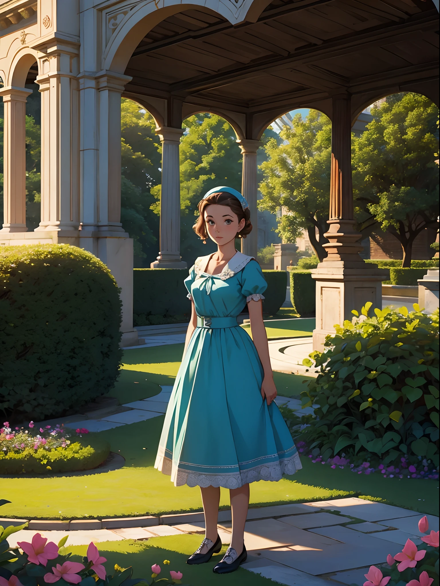 A beautiful girl and a handsome boy in a lush, colorful flower garden, (best quality,4k,8k,highres,masterpiece:1.2),ultra-detailed,(realistic,photorealistic,photo-realistic:1.37),intricate details,cinematic lighting,vibrant colors,romantic atmosphere,boy with striking features,girl with delicate features,warm afternoon sunlight,blooming flowers,winding paths,picturesque landscape,peaceful ambience,nature scenery