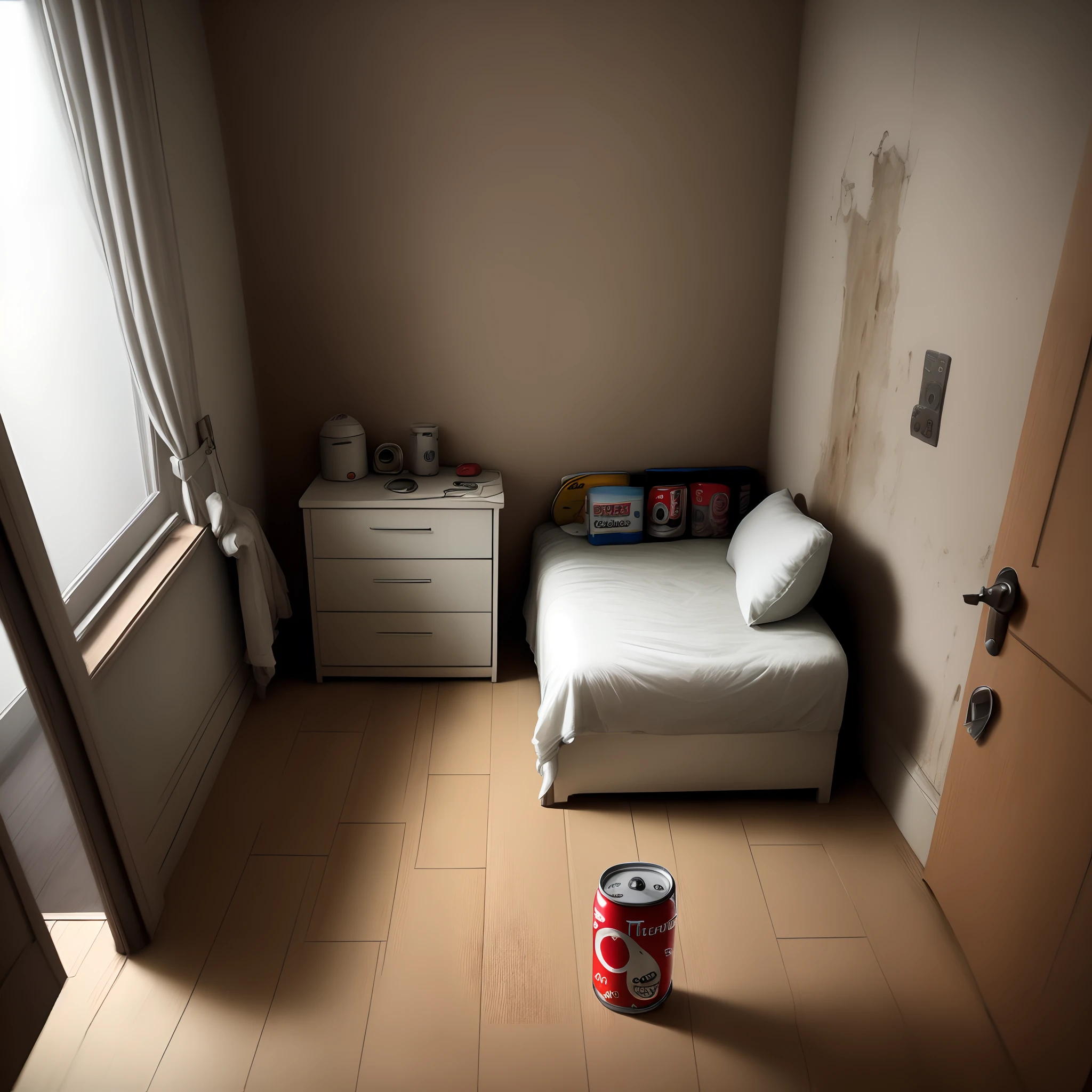 There's a can in a creepy room