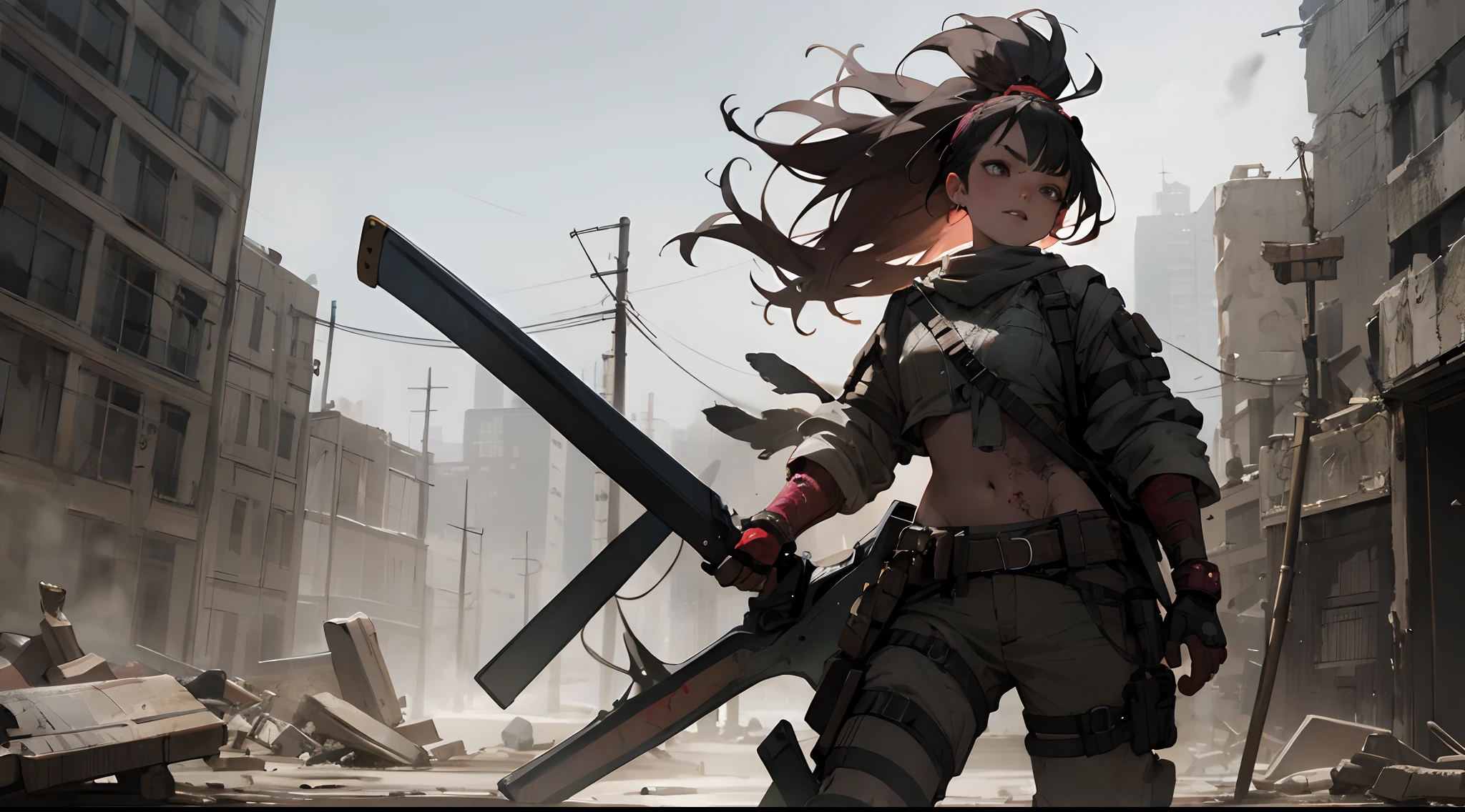 Post-apocalyptic warrior woman