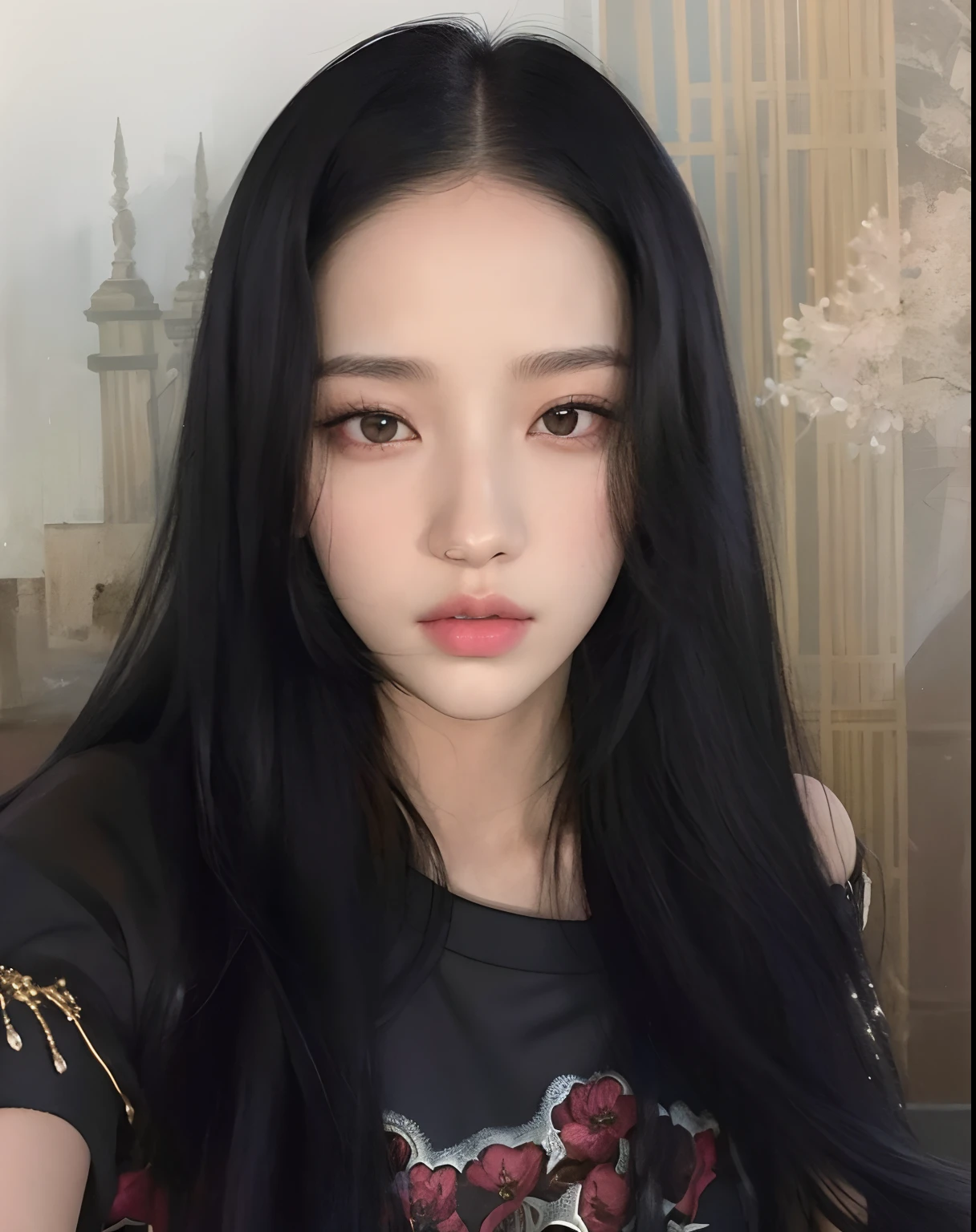 Mujer arafed con cabello largo y negro y un top negro, Jisoo de Blackpink, Jisoo de Blackpink, Retrato Jisoo Blackpink, dilraba dilmurat, Heonhwa Choe, Retrato de Jossi de Blackpink, Jossi de Blackpink, Sun Yunjoo, Jinyoung Shin, ulzzang, Xision Wu, Wenfei Ye, Sha Xi, Krystal