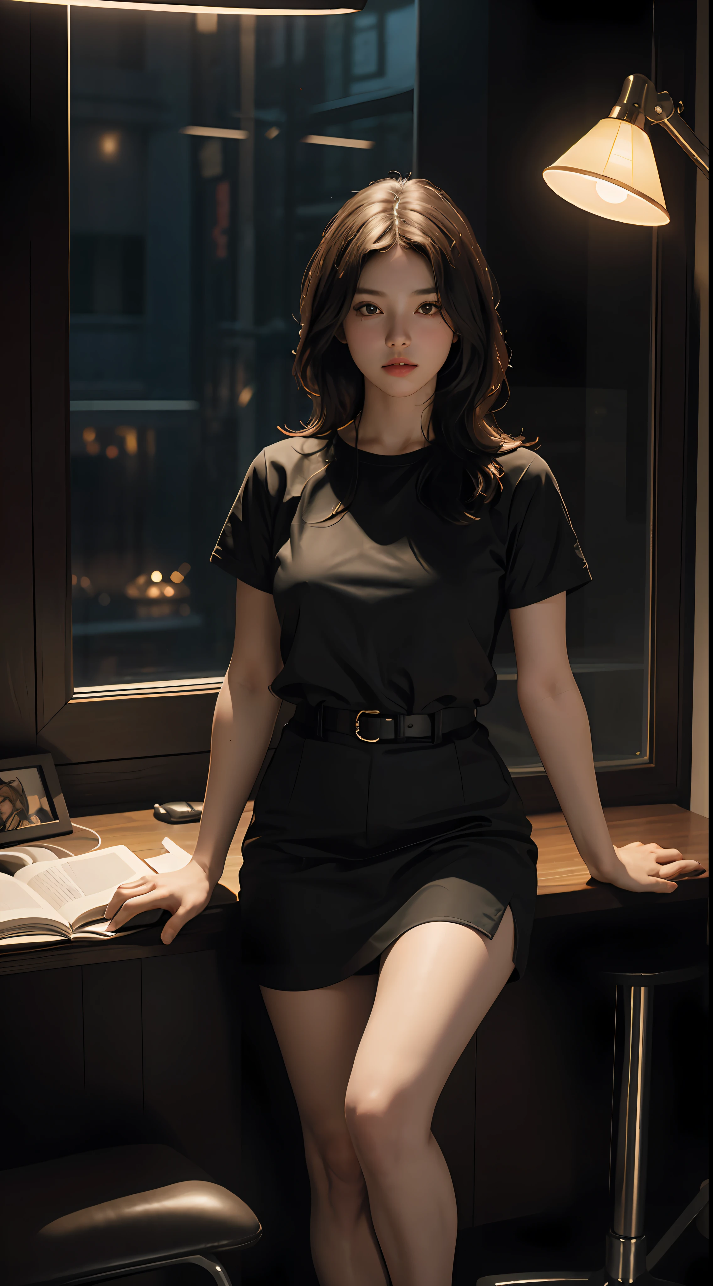 Best Quality, Masterpiece, Ultra High Resolution, (Realisticity: 1.2), Girl, Legless, Cinematic Lighting