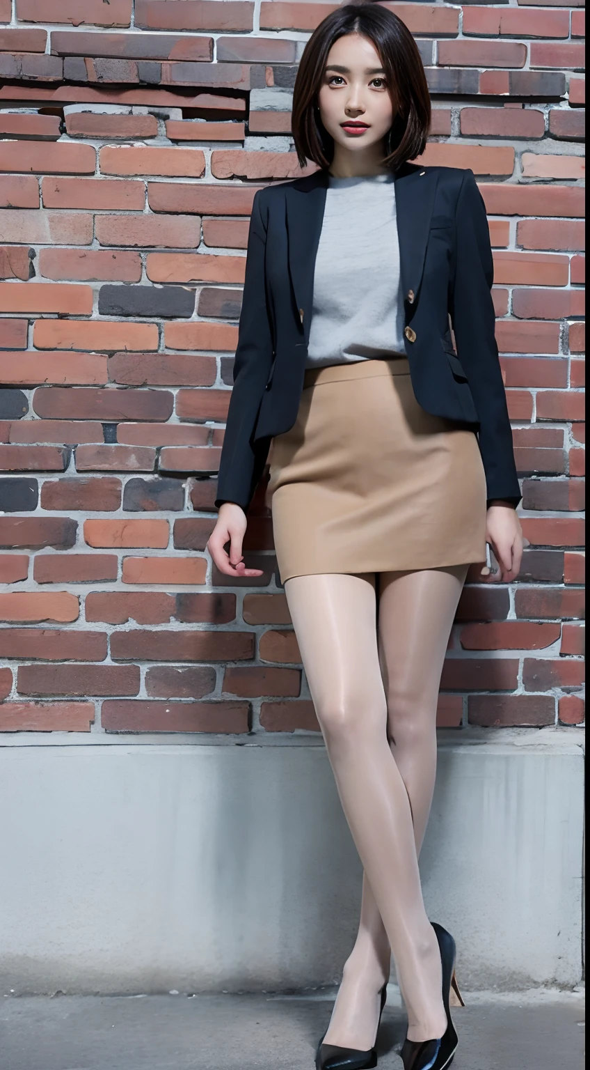 2 legs,Flesh-colored pantyhose