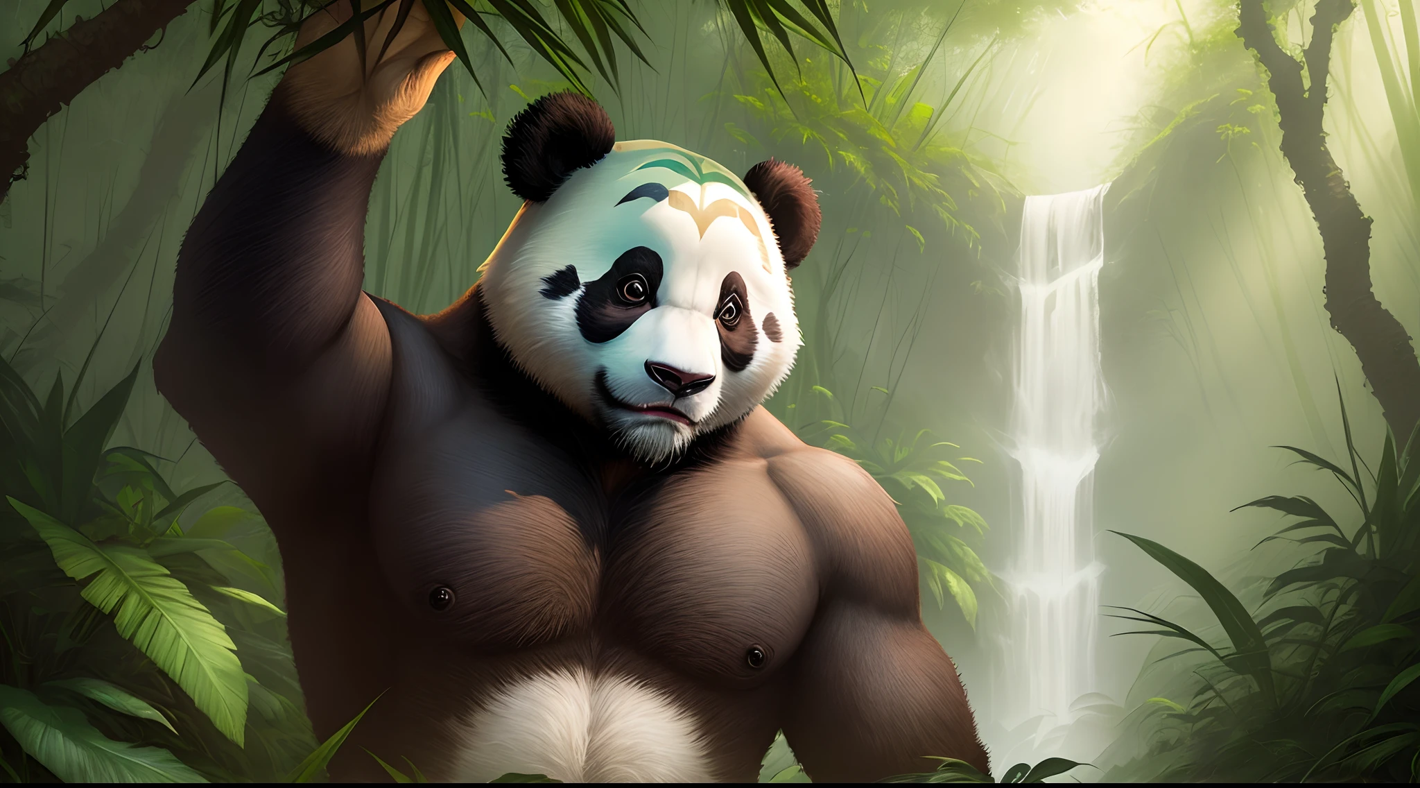 Panda man jungle