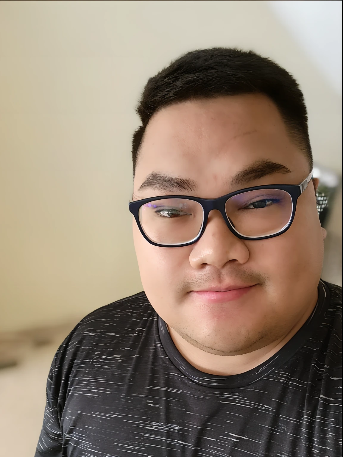 A man wearing glasses and a black shirt posed for a photo., 8k selfie photograph, Selfie taken in the corner, 2 , 8K portraits, taken with sony a7r camera, Wear black-framed glasses., 2 8 years oldikon z9, Wide-angle portraits, With nerdy glasses and goatee,3D anime,8k