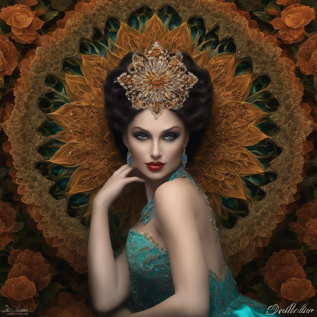 (Masterpiece, premier quality, Best quality, Art officiel, beautiful and aesthetic:1.2), (1fille), extremly detailed,(Art fractal:1.3),colourfull,Most Detailed,Haut du corps, [dentelle],[joaillerie],[fleur],[[papillon]],DINAUSOR