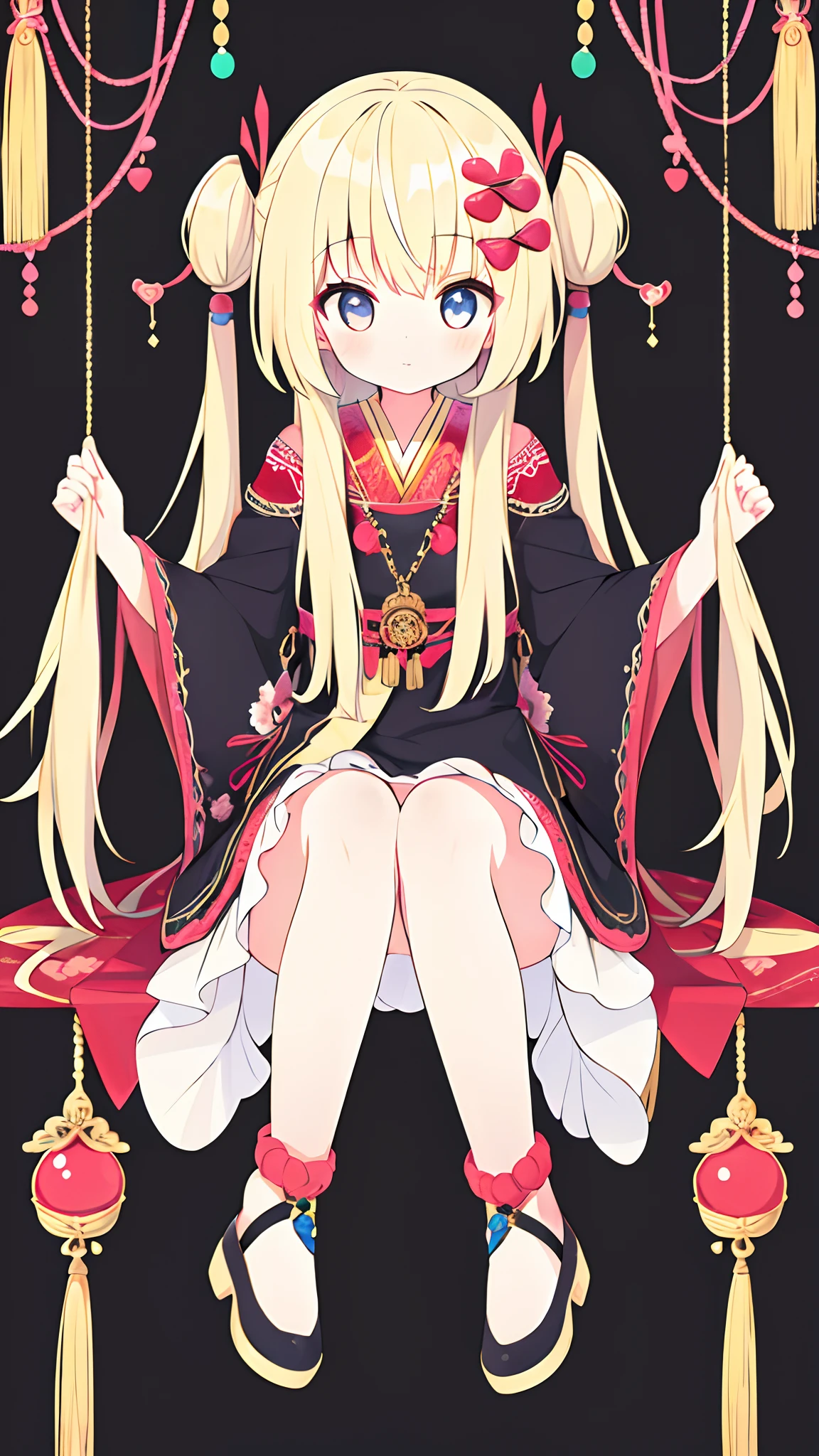 girl with、jumpping、full body Esbian、Distinctive ethnic hair ornaments、Characteristic ethnic shoes