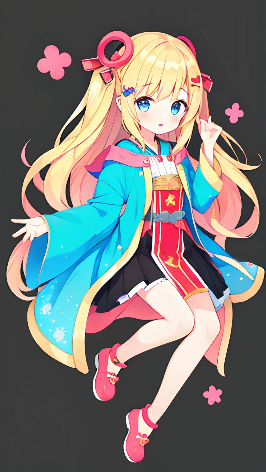 girl with、jumpping、full body Esbian、Distinctive ethnic hair ornaments、Characteristic ethnic shoes
