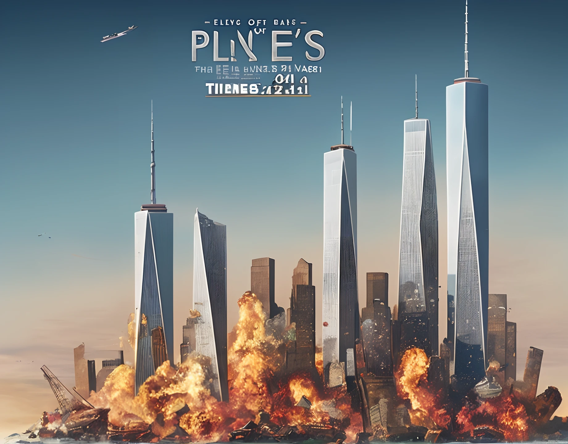 Image of the Twin Towers hit on September 11 on a poster for Disney's film planes