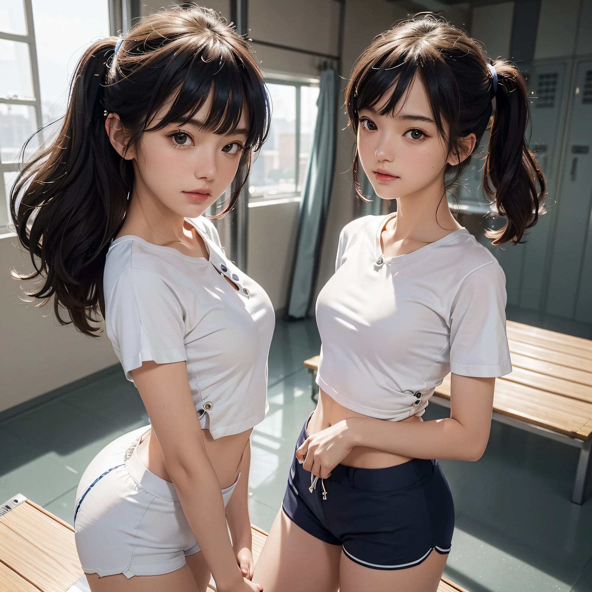 Kids, Women, White Stockings, No Top, Super High Detail, Super Realistic, Movie, 16k
