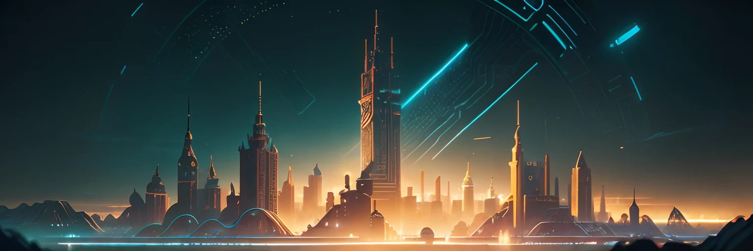 CircuitBoardAI, monument valley, landscape of a cyberpunk utopia, (kremlin:1.2), golden hour, dreamy atmosphere, vibe, concept art illustration, color page, 4k, tone mapping, doll, james jean, andrei riabovitchev, marc simonetti, yoshitaka amano, digital illustration, greg rutowski, volumetric lighting
