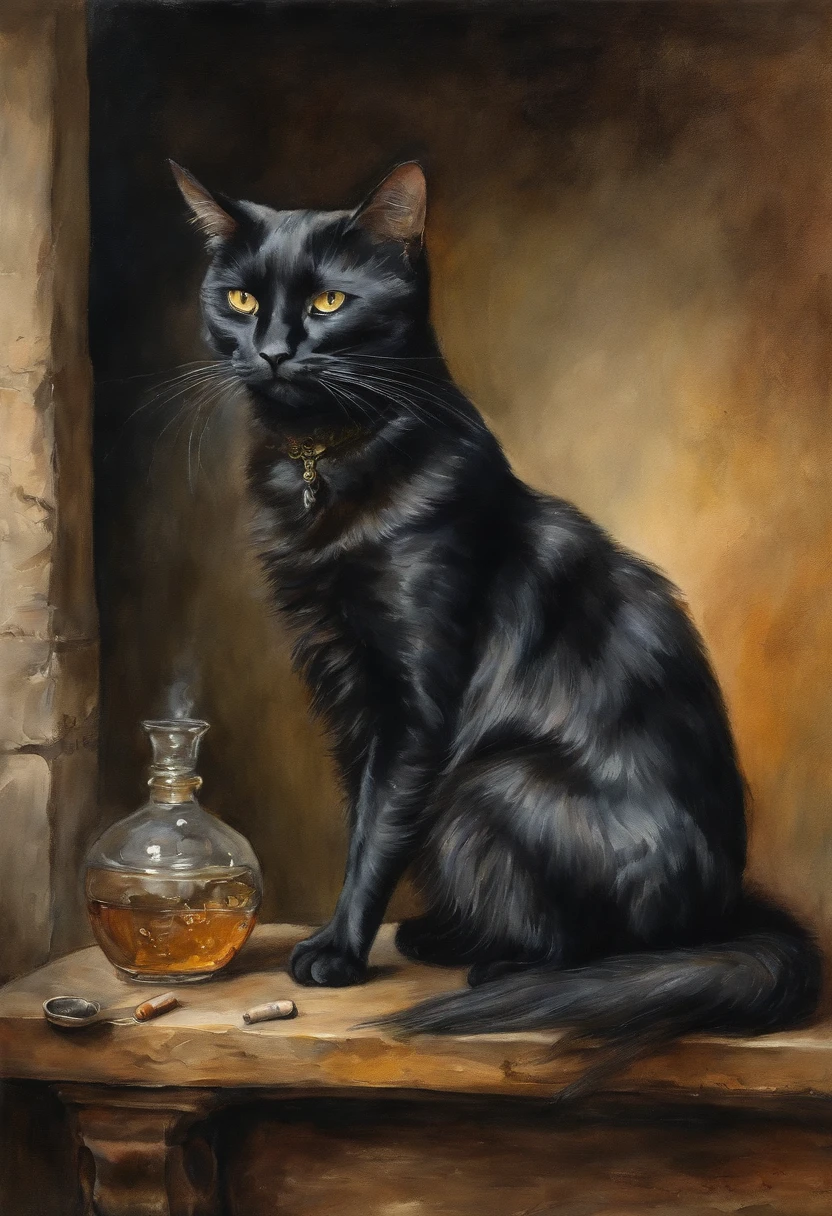 masterpiece, realistic, high resolution, A cat that is partying and drunk