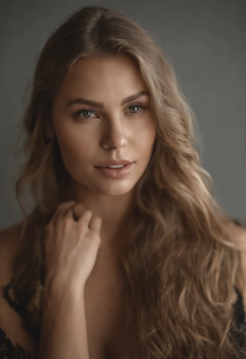 Arafed woman completely , fille sexy aux yeux verts, ultra realist, Meticulously detailed, Portrait Sophie Mudd, cheveux blonds et grands yeux, selfie of a young woman, Yeux de chambre, Violet Myers, sans maquillage, maquillage naturel, looking straight at camera, Visage avec Artgram, Maquillage subtil, Stunning Full Body Photo Medium to Large Bust, Mole left cheek