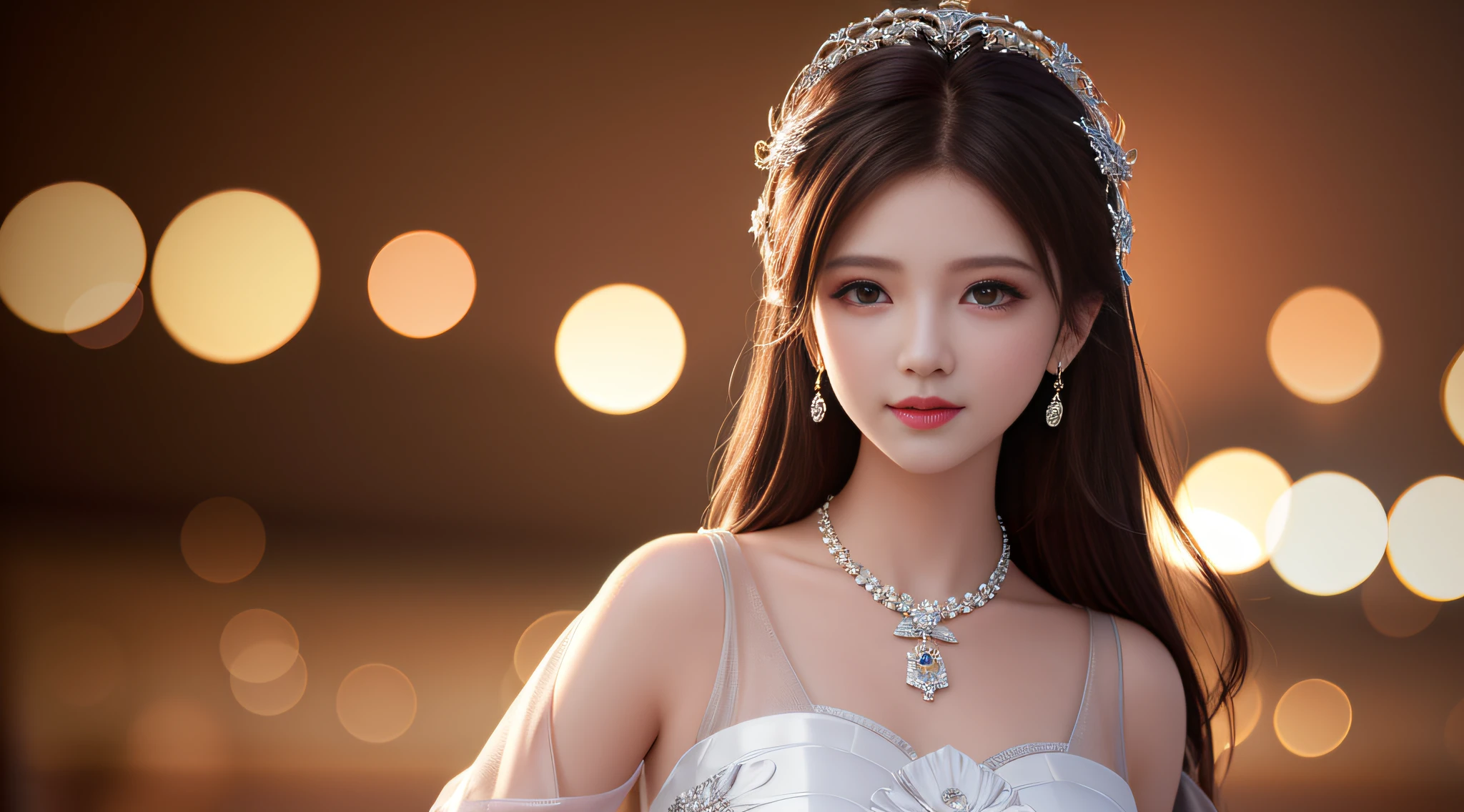 Best Quality, Masterpiece, High Resolution, 1Girl, Porcelain Dress, Hair Accessories, Necklace, Jewelry, Beautiful Face, Body, Tyndall Effect, Realistic, Dark Studio, Edge Lighting, Two-tone Lighting, (High Detail Skin: 1.2), 8K UHD, DSLR, Soft Light, High Quality, Volumetric Light, Voyeur, Photo, High Resolution, 4K, 8K, Bokeh, NSFW