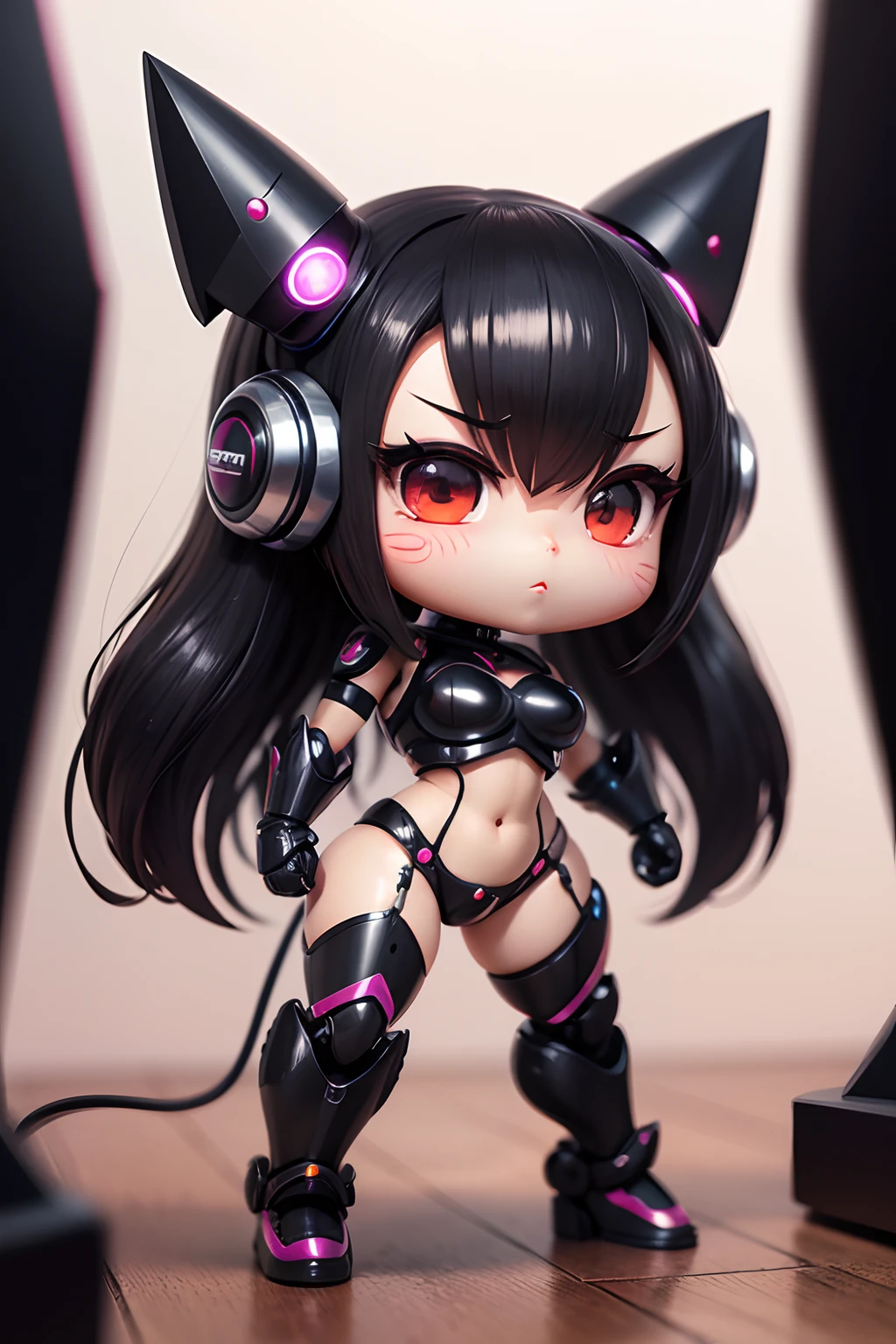 Super Deformed Chibi Cartoon Robot Woman Fetish Sexy Dominant Rubber