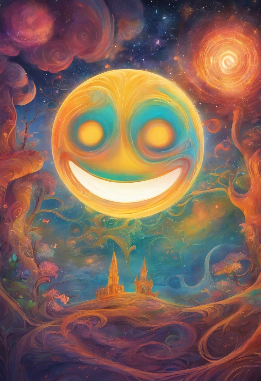 Smiley face. comfortable looking. Psychedelic.