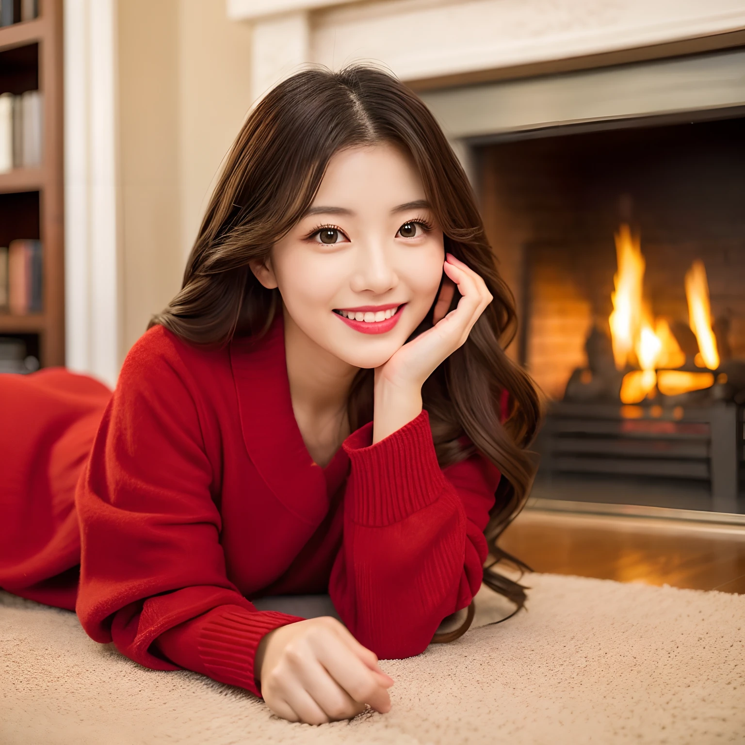 (a girl) in a snowy Christmas dining room, (best quality,4k,8k,highres,masterpiece:1.2), ultra-detailed, (realistic,photorealistic,photo-realistic:1.37), cozy atmosphere, warm lighting, joyful decorations, festive table setting, sparkling snowflakes, (delicious, appetizing) holiday feast, elegant (festive,decorative) dinnerware, (beautifully decorated, adorned) Christmas tree, (festive, holiday-themed) artwork on the walls, comfortable chaircited, happy) facial expressions, (colorful, vibrant) Christmas stockings hanging by the fireplace, (romantic, joyful) ambiance, cheerful conversations, (warm, inviting) fireplace, (lively, festive) music playing in the background, (gleaming, shiny) ornaments.