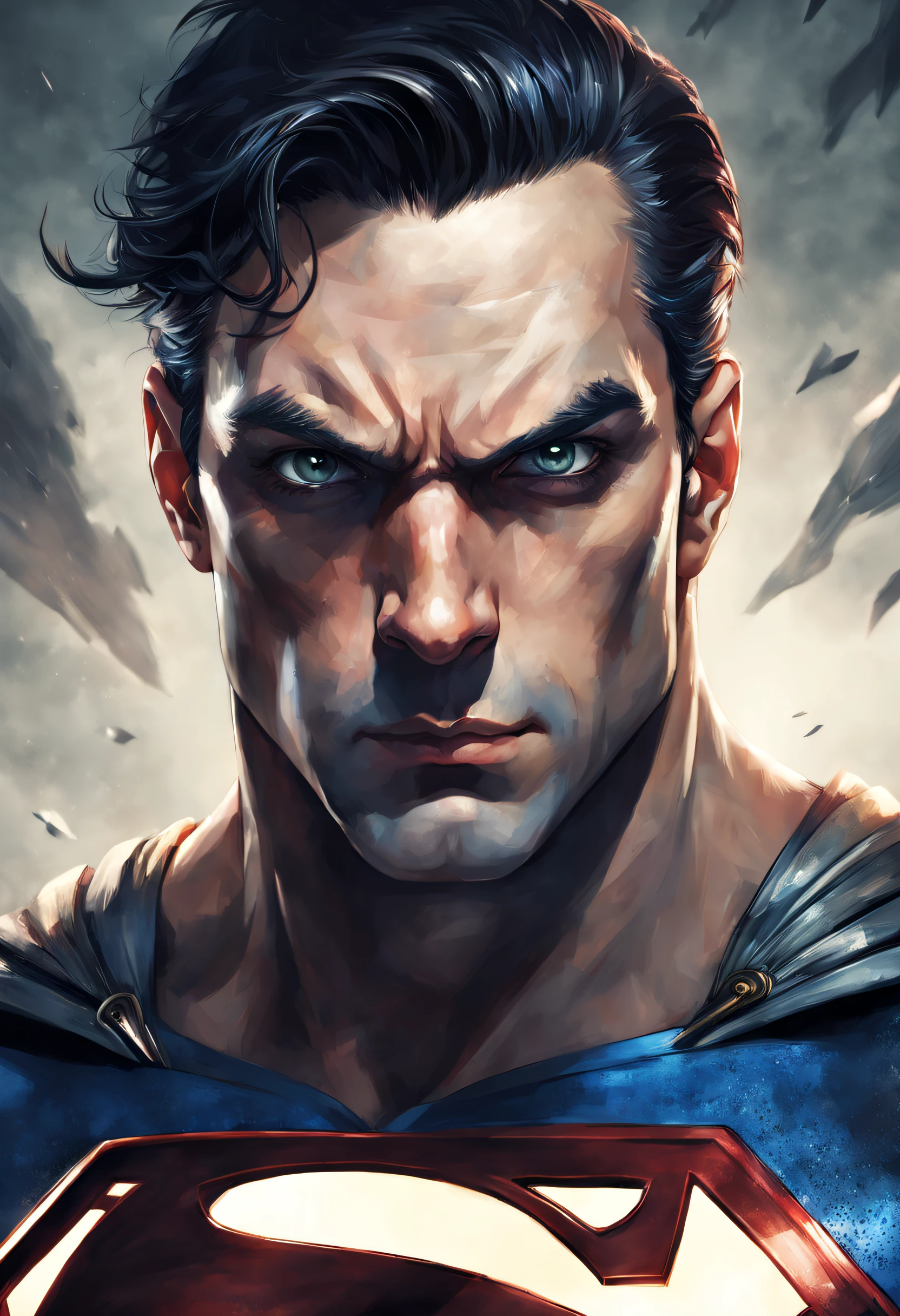 Photo RAW portrait handsome  super man, piercing gaze,  high quality textures, high quality shadows, high detail, beautiful detail, fine detail, extremely detailed computer graphics, detailed textures, realistic faces, atmosphere of fear and unease