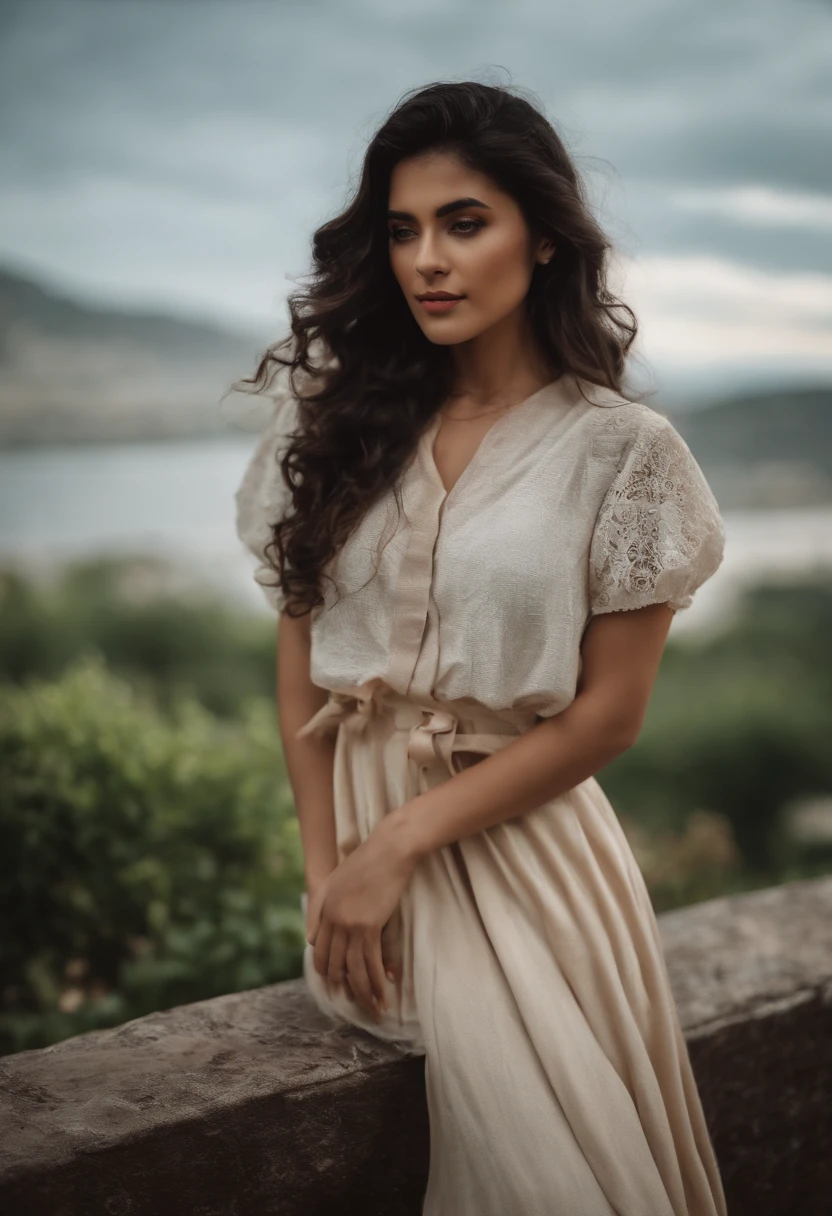 (RAW photos,best qualtiy),(Nostalgia,1990s syle)),(A girl with a literary touch:1.2),(photorealestic,photograph realistic:1.3),Extremely Delicately Beautiful,Amazing,Fine details, masterpiece,Hyper-detailing,A high resolution,Most Best Illustration,Best shadow,复杂,depth of fields,1girll,(long leges:1.4),long black hair,curly hair,((((low tune,Dark scene,Dim light)))),Girl with curvy physique,((gentlesoftlighting:1.4))),(fairskin:1.4),(smile shy),(Movie Angle),tack sharp focus,volume fog,8K UHD,digital SLR camera,high qulity,(filmgrain:1.4),富士XT3,(looking at viewert)