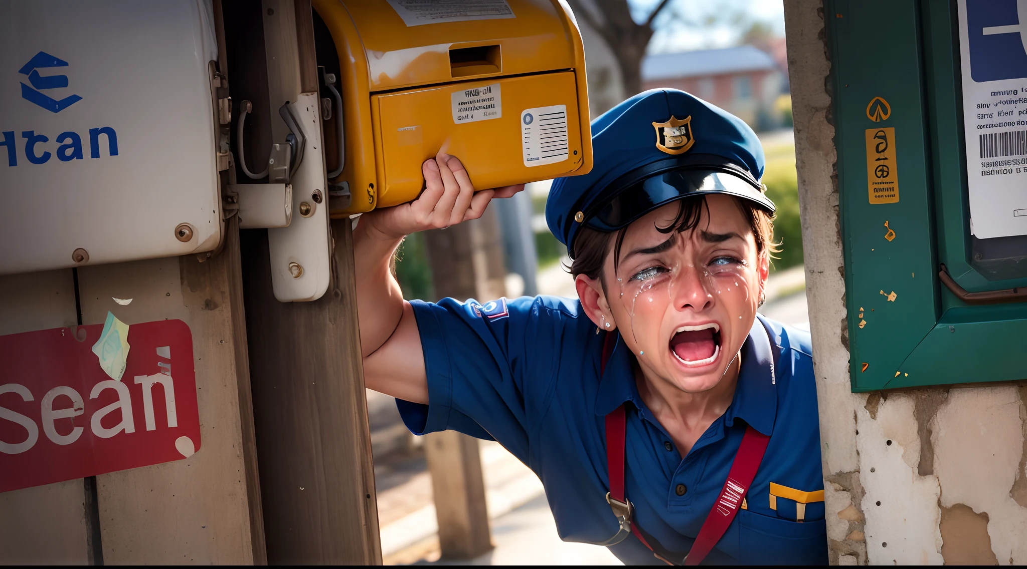 Mailman crying