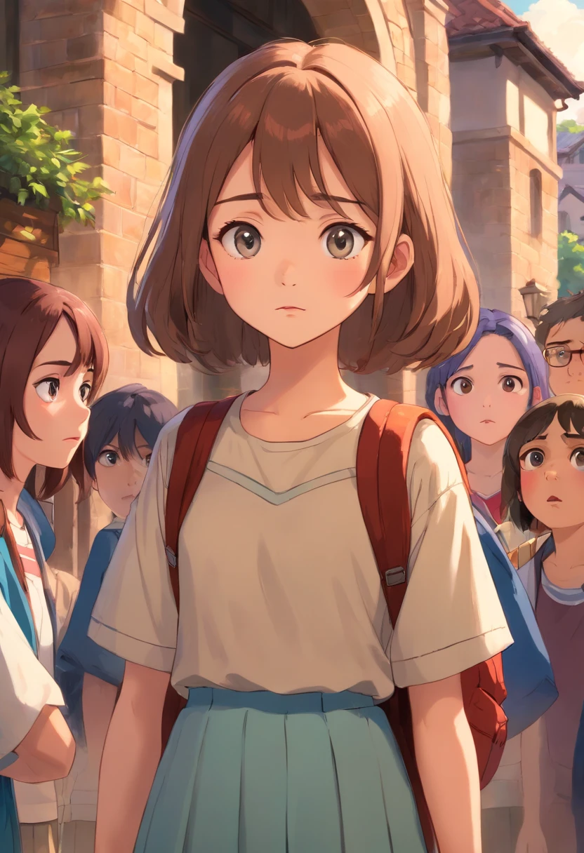(best quality,ultra-detailed,highres,masterpiece:1.2),vivid colors, HDR,professional,portraits,landscape,studio lighting,extremely detailed eyes and face,sharp focus,ultra-fine painting,realistic,bokeh,physically-based rendering,students,interaction,dramatic,emotional,motion,conflict,friends,enemies,school courtyard,lunch time
Detailed description:
The scene is set in the school courtyard during lunchtime. The vibrant colors and high-resolution details bring the artwork to life, giving it a realistic and visually striking quality. The portrait style captures the emotions of the characters, showcasing their facial expressions and the intensity of their interactions.
In the center of the composition, Sarah, the protagonist, stands tall with a determined look in her eyes. Her facial features are exquisitely detailed, capturing every nuance and expression. Additionally, the eyes of the characters are extremely detailed, drawing the viewer's attention and highlighting the emotional depth of the scene.
Surrounding Sarah, we see Mark, Jenny, and Alex, a group of bullies. Their menacing presence is portrayed through their body language and facial expressions, emphasizing the conflict between them and Sarah. The composition captures the motion of the characters, visually depicting the climax of the scene.
The school courtyard provides the backdrop for the artwork, with its vibrant and bustling atmosphere. The lighting is carefully crafted to enhance the dramatic nature of the scene, with studio lighting techniques ensuring that every detail is illuminated. The bokeh effect adds depth to the composition, focusing the viewer's attention on the characters and their emotions.
Overall, this prompt showcases a powerful moment in the narrative, conveying the emotions and tensions between the characters. The combination of realistic rendering, vibrant colors, and carefully crafted details make this artwork a masterpiece that captures the essence of the story.