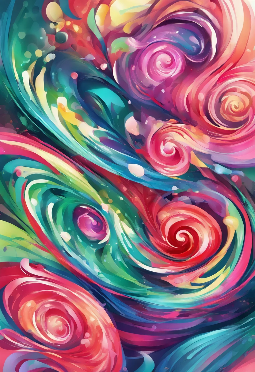 3d watercolor abstract,dark background,high resolution,high quality,colorful,green,red,blue, swirling, rose like shape, infinite, pastel, bubblegum pink, centered, swirls in middle, less random