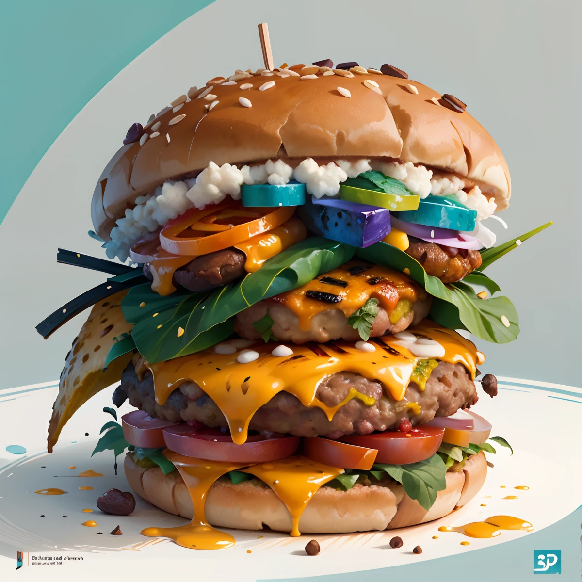crie um logotipo animado como um poster estilo filme da pixar, escrito "Brothers Lanches". Utilize elementos visuais animados de lanches, burger, salada, dois copos grandes de refri. The images need to be in ultra definition just like the pixar drawings are.