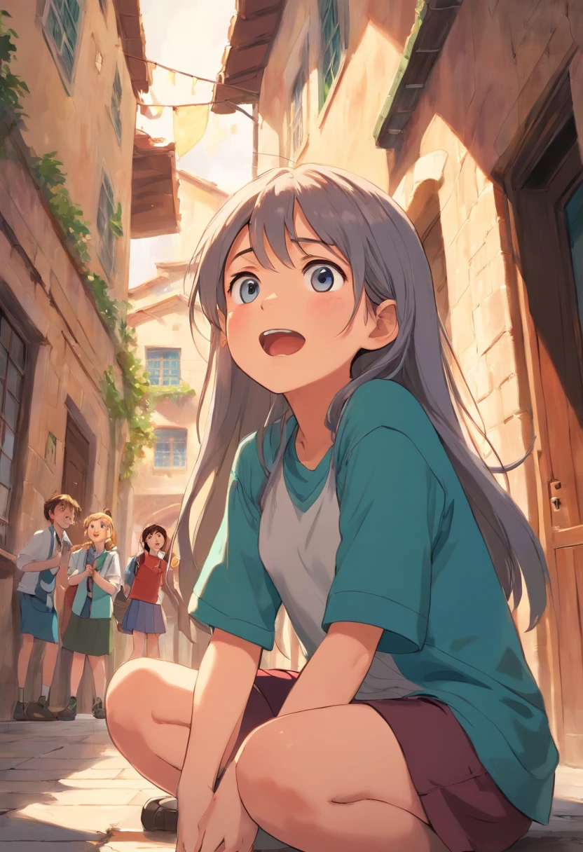 (best quality,highres:1.2),ultra-detailed,(realistic:1.37)
School courtyard lunch, Sarah bullying climax.
Sarah's face contorted with anger, her eyes filled with tears. 
Mark, Jenny, and Alex cornered Sarah, their expressions mocking and cruel. 
Sarah's lunch box was open, and Mark snatched away her sandwich, devouring it greedily. 
Jenny and Alex burst into laughter, taunting Sarah with hurtful words.
The courtyard echoed with their mean-spirited jeers.
The sun cast a harsh light, illuminating the scene with stark reality.
Sarah's long, flowing hair reflected the sadness in her eyes.
A group of students watched in disbelief, their faces a mix of sympathy and fear.
The colorful banners hanging from the school walls added a touch of vibrancy to the otherwise gloomy atmosphere.
The scent of freshly cut grass mingled with the tension in the air.
As the lunch bell rang in the distance, the power dynamics shifted, leaving Sarah in the shadow of her tormentors.
The scene was captured with the detail and precision of a masterful painting, every emotion etched onto the canvas.
(solitary)