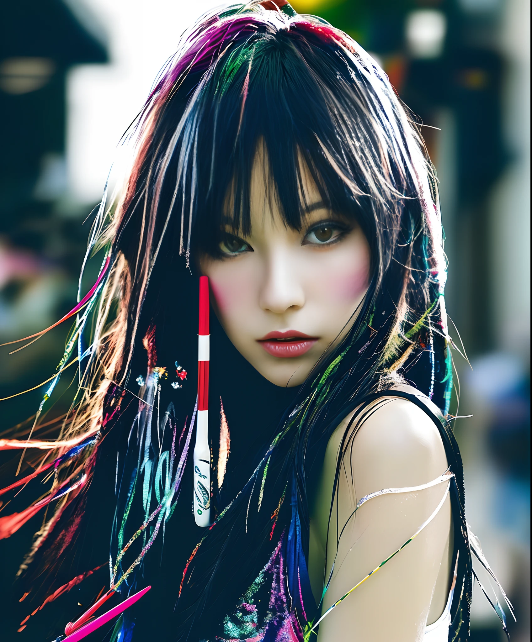 20-year-old Japan model、((fashion icon|Fashionista|1Fashion Person(single)|trendsetter|modeled)), ((ighly detailed|detaile|With extreme caution|complexly detailed)), digitial painting, 4k, HDR, punk, lo fashion, ((The soft|The soft)), (Sharpen|Sharpen|Clearly)Focused、Nick Knight、Sandra Chevrier、Art by John Hoyland。」