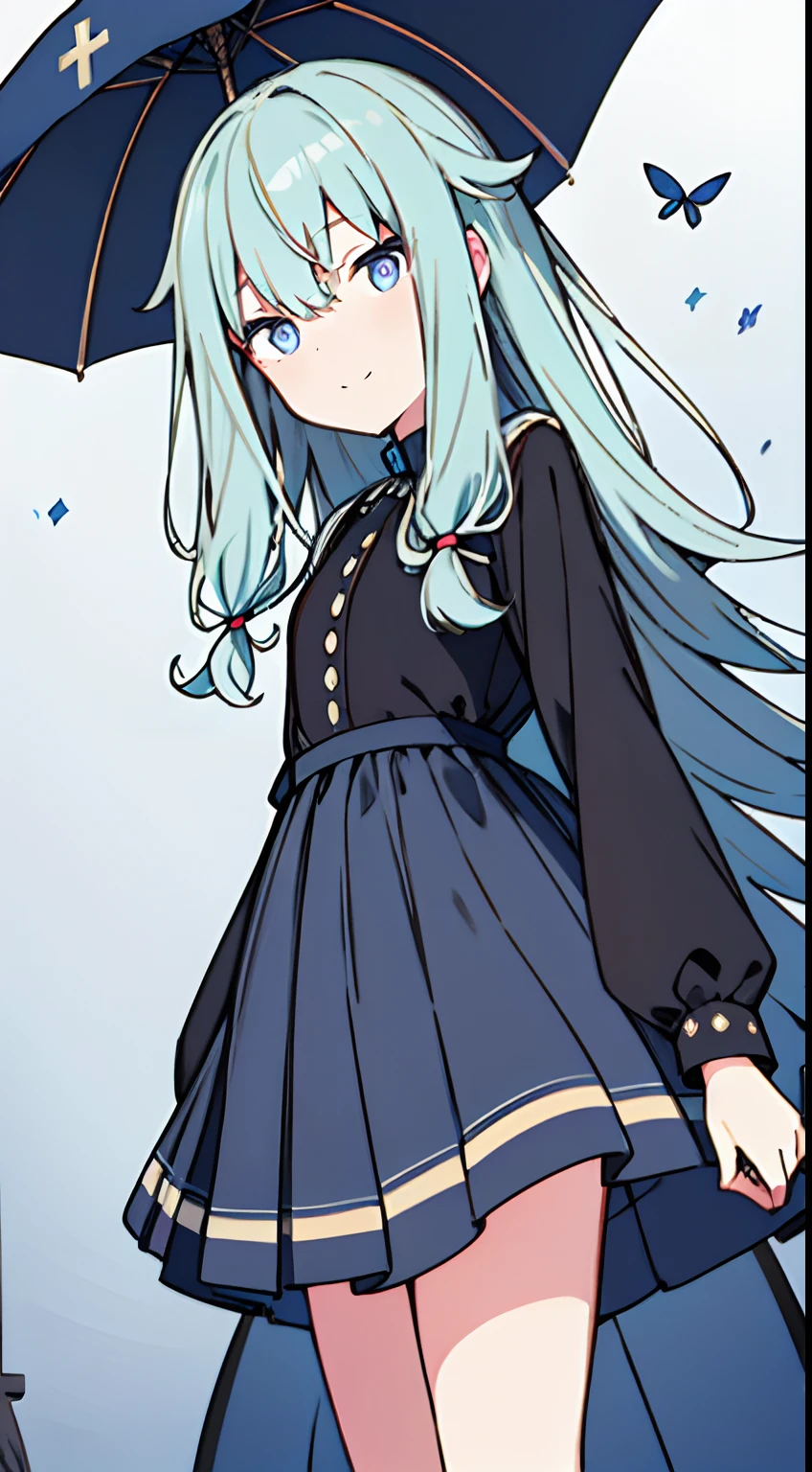 masuter piece, Best Quality,32K、Wallpaper, ultra -detail, Absurd beauty, 1Beautifulwoman、Pupils of large eyes、Hair fluttering in the wind、slender long legs、Smaller head、miscievous smile、Angle looking up from below、♥️