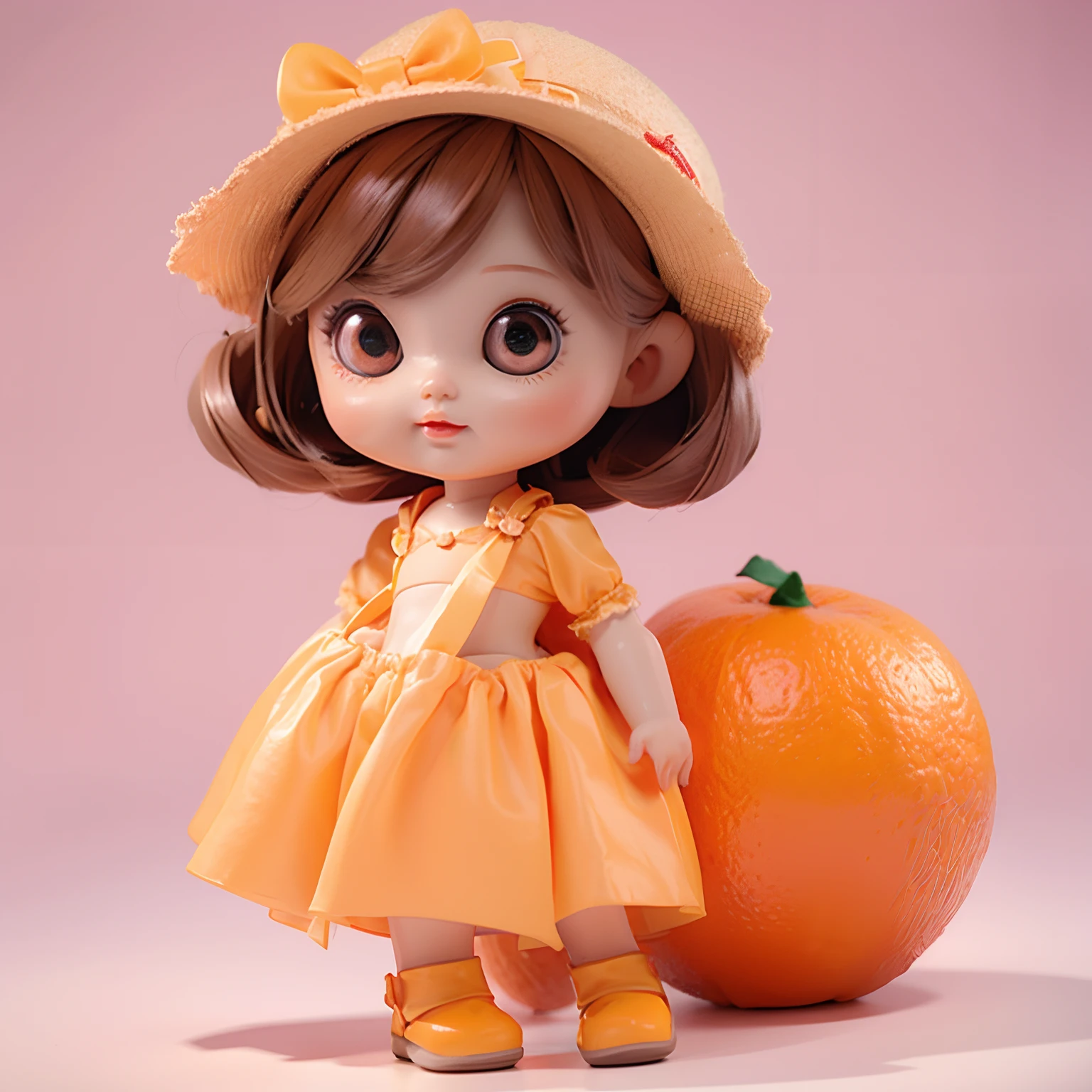 Best image quality1.2,Doll doll design,Navel orange doll doll,Cute doll,Delicate big eyes,Orange appearance,real rendering