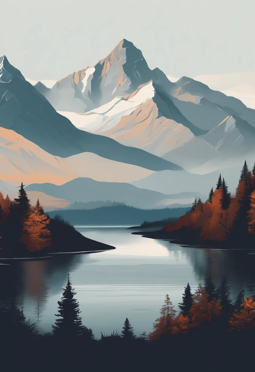 Contexte du minimalisme montagnard, Dessin simple, drawn