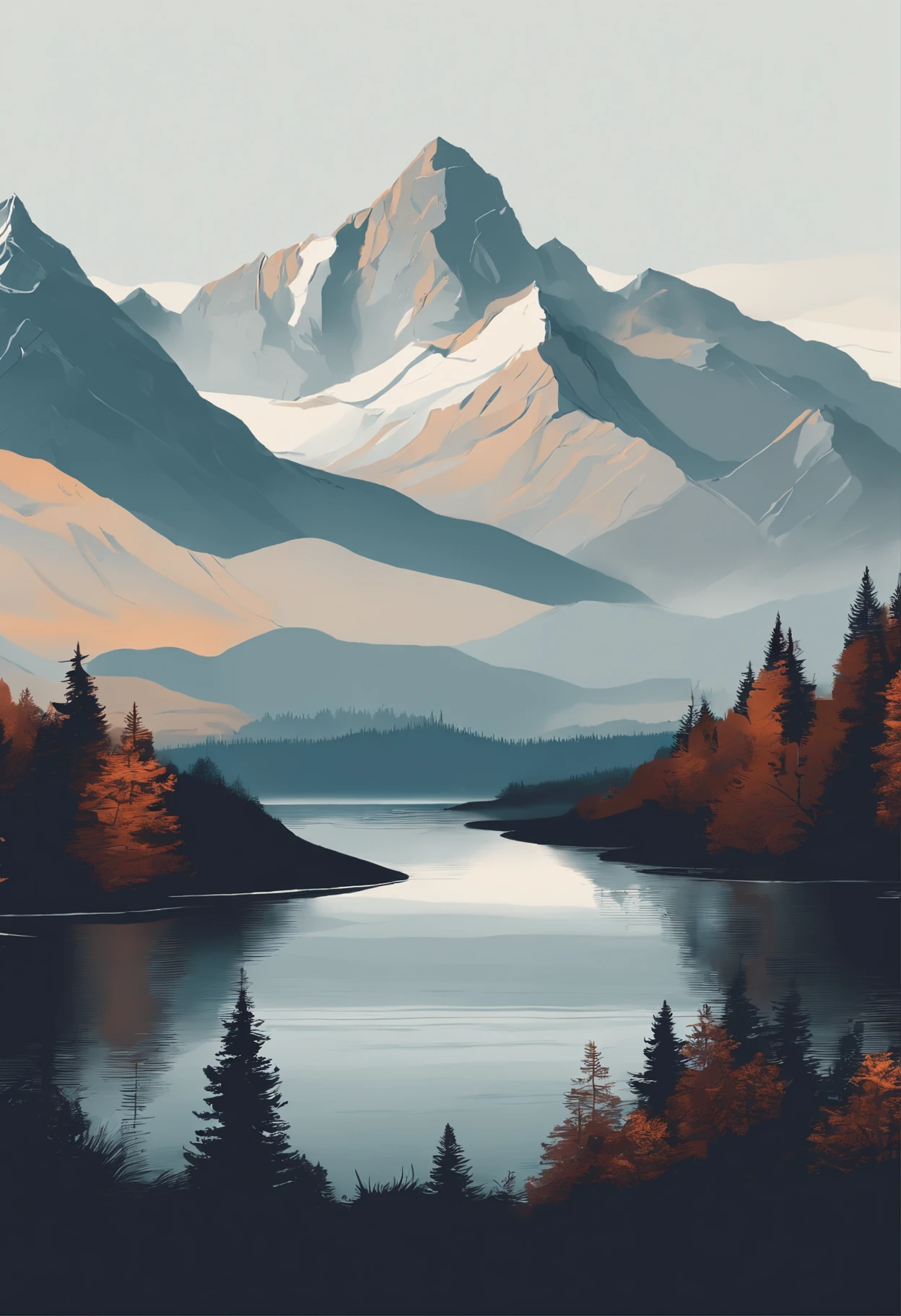 Contexte du minimalisme montagnard, Dessin simple, drawn