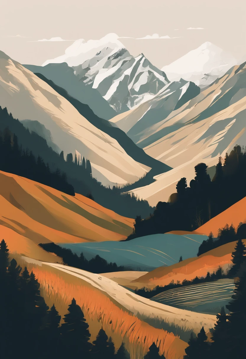 Contexte du minimalisme montagnard, Dessin simple, drawn