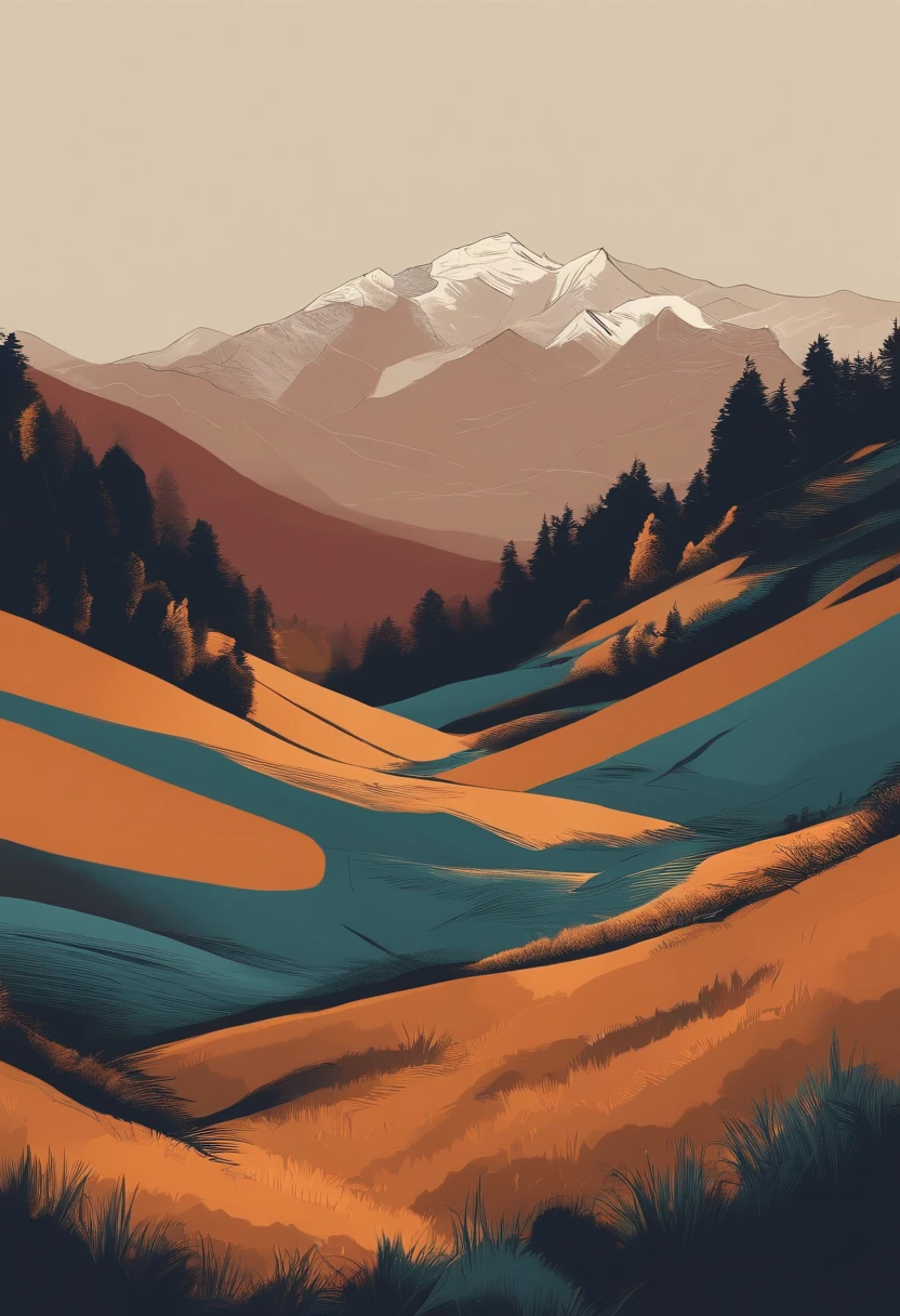 Contexte du minimalisme montagnard, Dessin simple, drawn