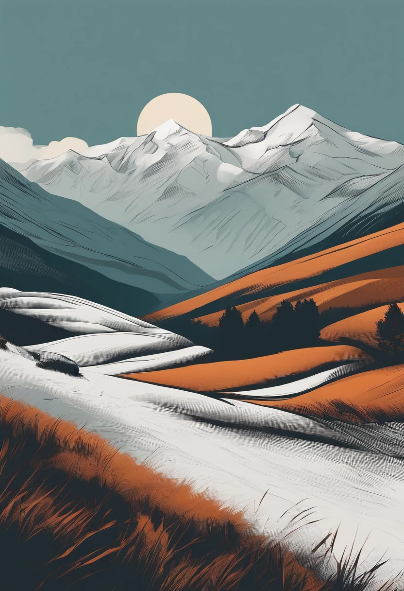 Contexte du minimalisme montagnard, Dessin simple, drawn