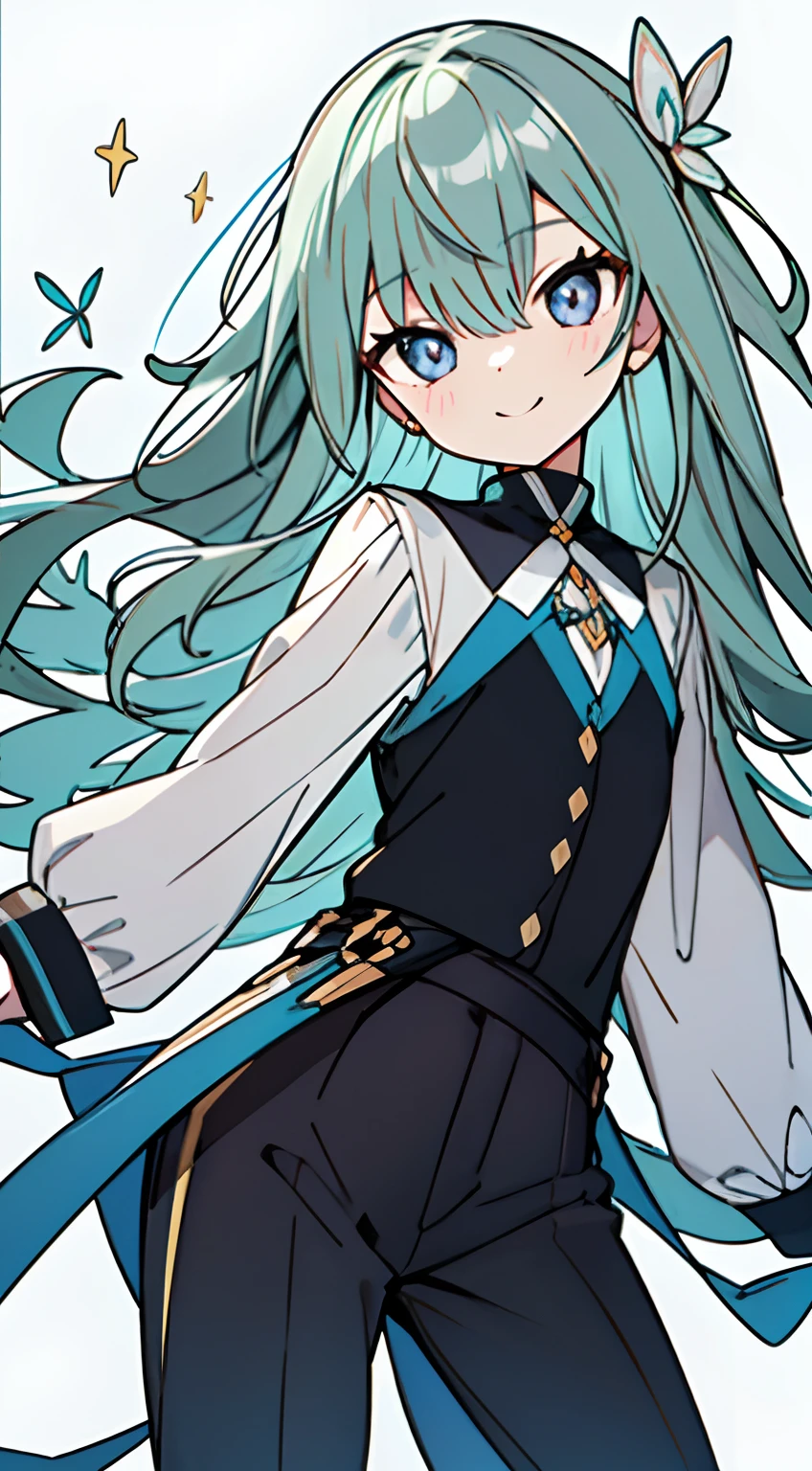 masuter piece, Best Quality,32K、Wallpaper, ultra -detail, Absurd beauty, 1Beautifulwoman、Pupils of large eyes、Hair fluttering in the wind、slender long legs、Smaller head、miscievous smile、Angle looking up from below、✨
