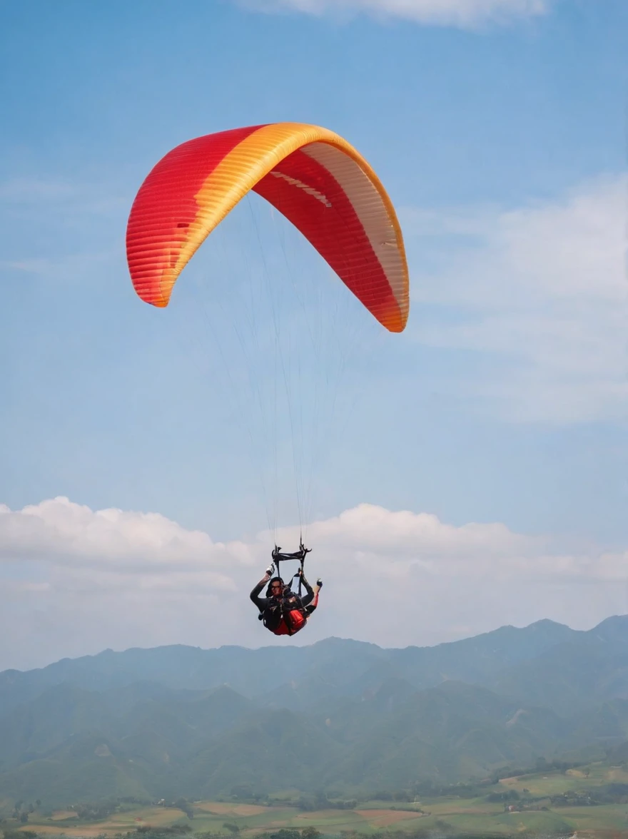 Skysky,The most qualified,Paragliding,Listen to Coke,protective goggles,Big wind,ricefield,baiyun,