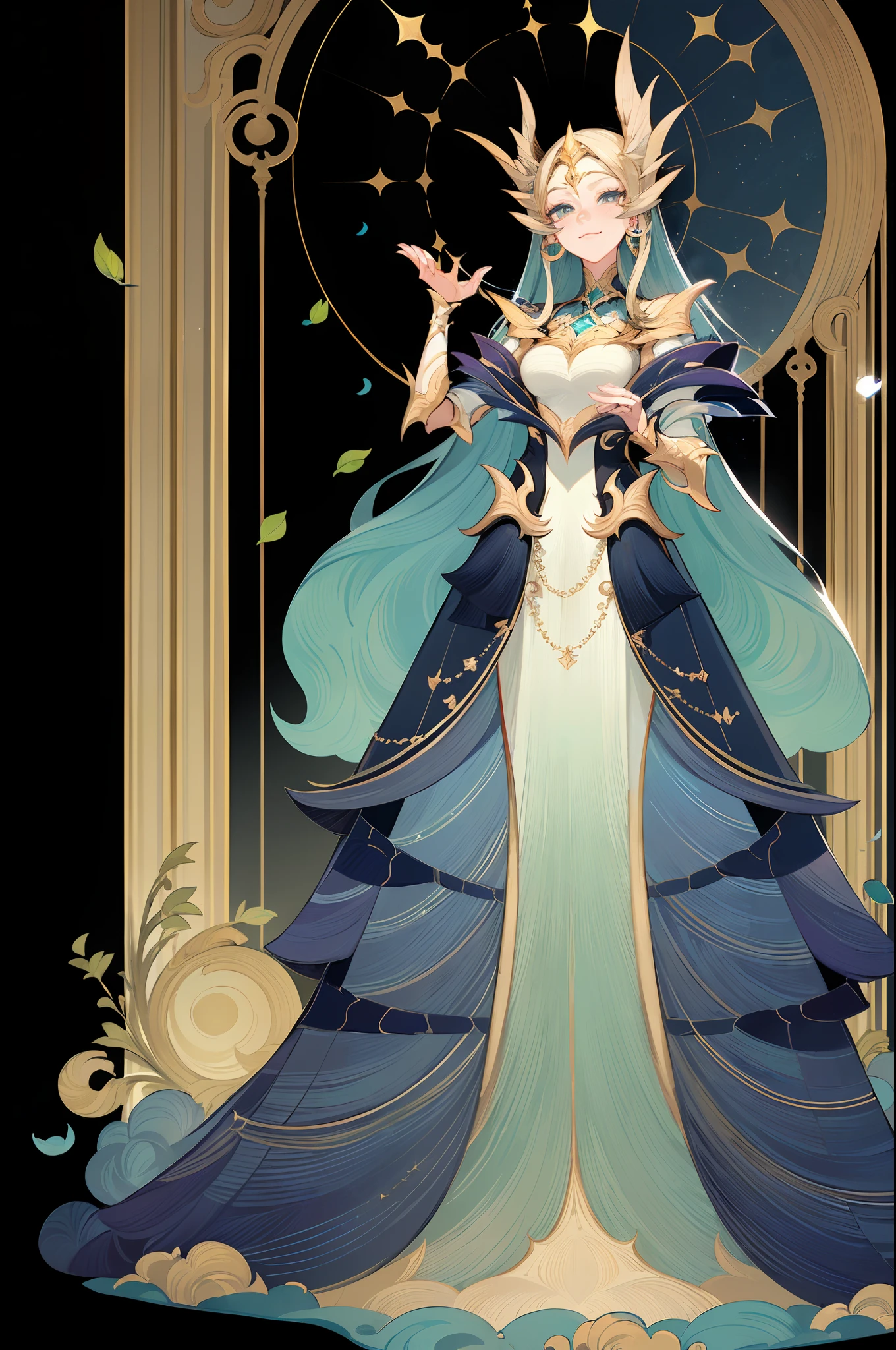 1 beautiful woman，mages，Gorgeous long dress，standing full-body，独奏，Clear facial features，Transparent background，(tmasterpiece，top Quority，best qualtiy，超高分辨率，Clear facial features，beautidful eyes，beauitful face)