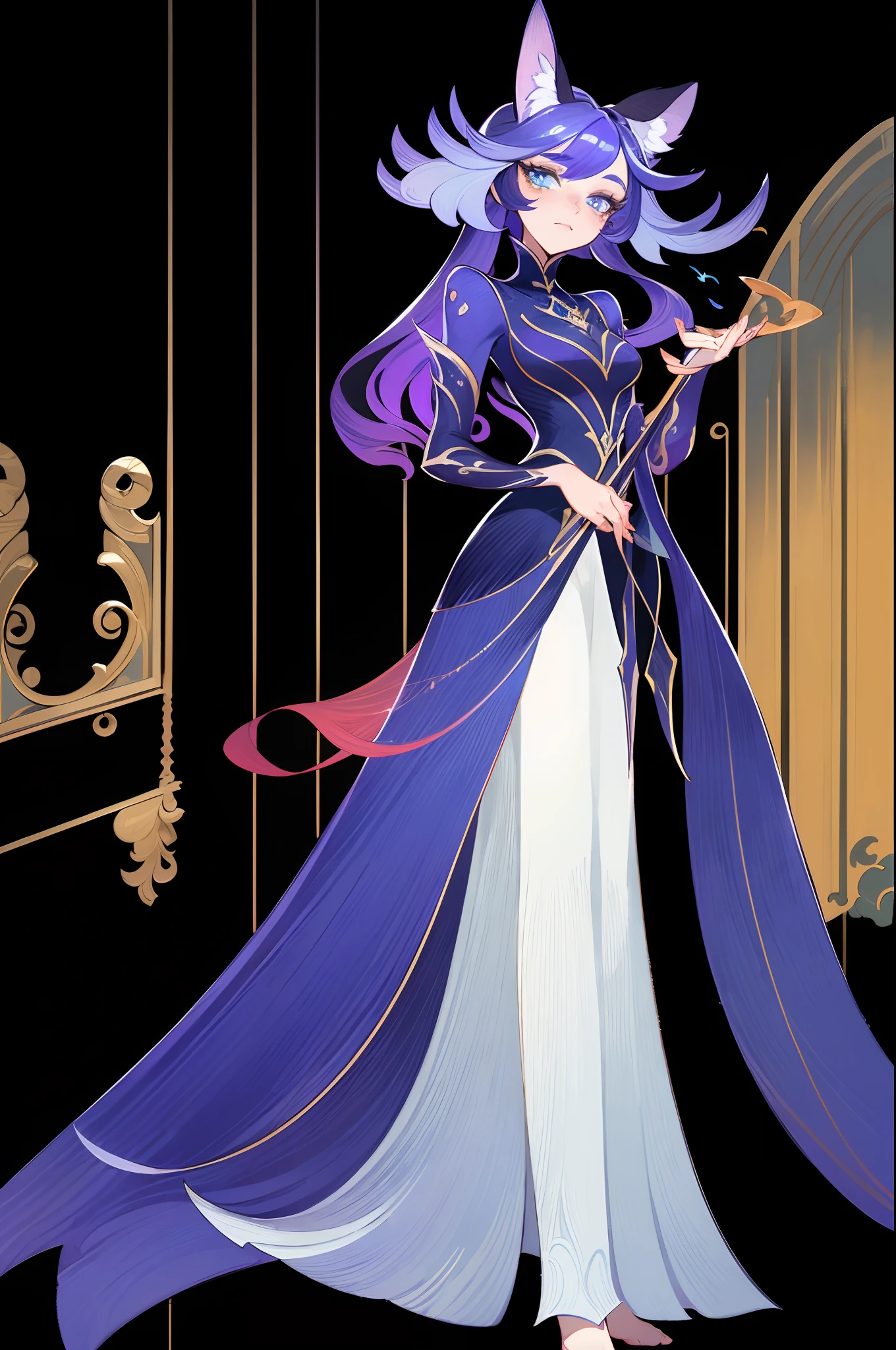 1 beautiful woman，mages，Gorgeous long dress，standing full-body，独奏，Clear facial features，Simple line design，Transparent background，(tmasterpiece，top Quority，best qualtiy，超高分辨率，Clear facial features，beautidful eyes，beauitful face)