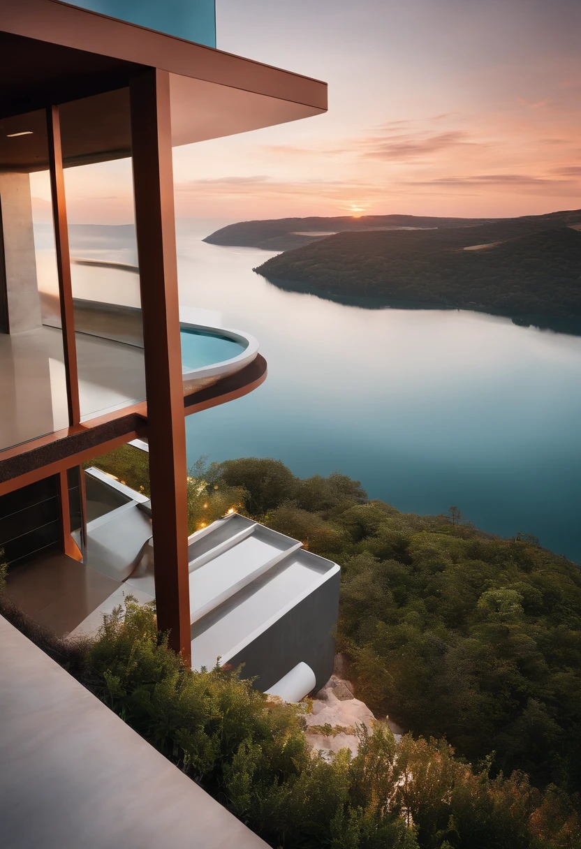 Landscape scenery,modernn architecture,Minimalist style building